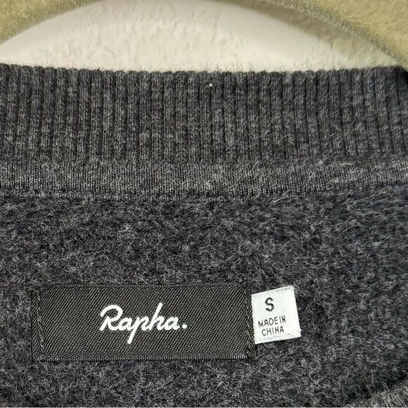 Rapha Sweatshirt Mens Sz S Gray Fleece Lined Spell Out Logo Crew Neck Cycling - Picture 4 of 6